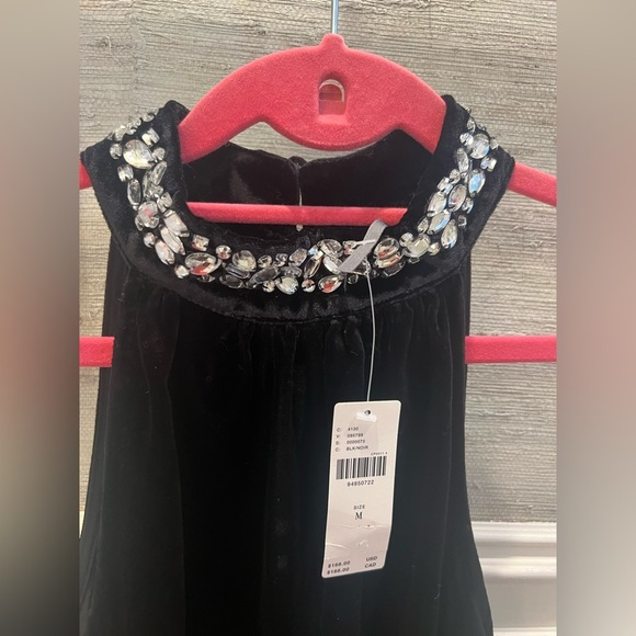 NWT new Anthropologie somerset velvet halter dress medium jewel beaded neck - Picture 8 of 17